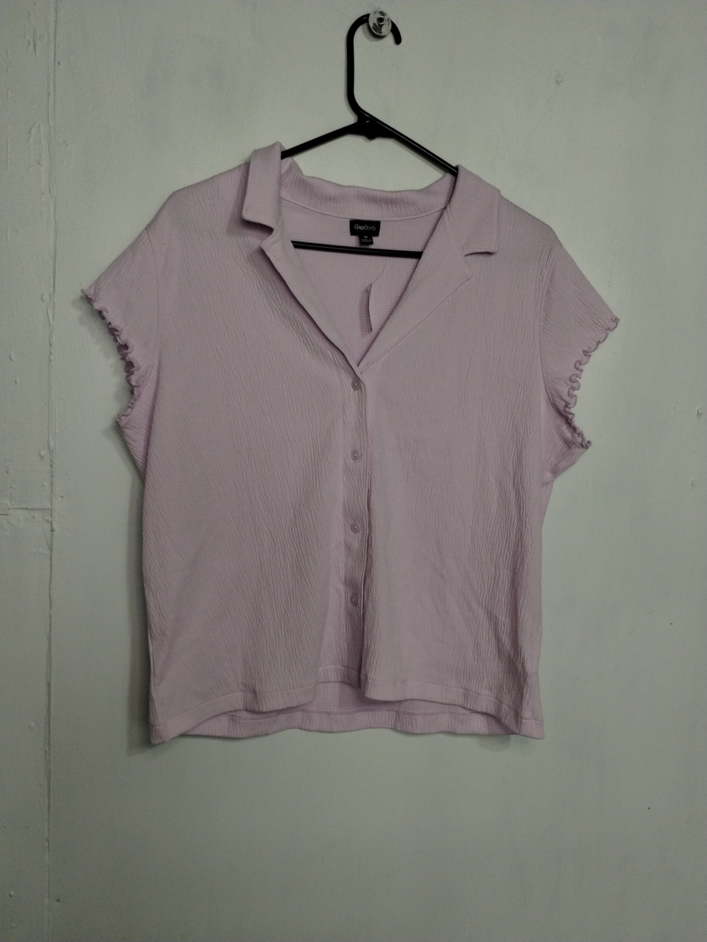 GapLight Lavender Short Sleeve Button-Down Top